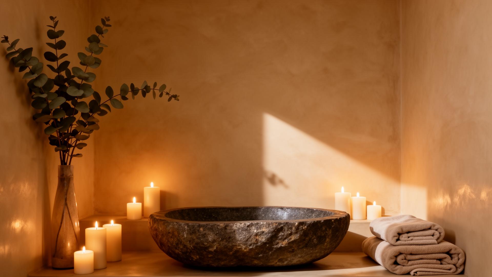 Candlelit wellness spa at iGADI House